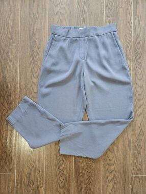 Aritzia Babaton Conan Pant Slate Gray Elastic Waist Cropped Slim-Leg Size 4
